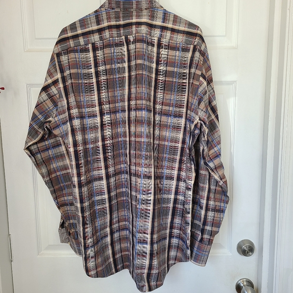 Thomas Dean Men's Long Sleeve Dress Shirt, Size: XL Color: Plaid Pattern - Picture 12 of 15